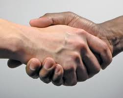 giving handshake